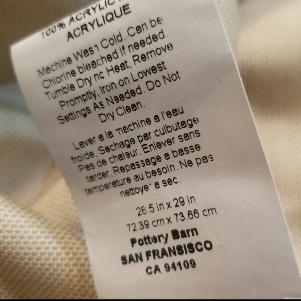New Pottery Barn Sunbrella Torrey chair SLIPCOVER for cushions beige tan